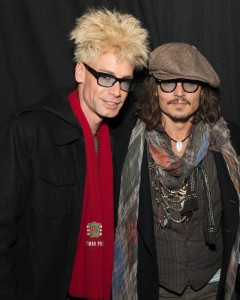 Murray and Johnny Depp backstage before showtime